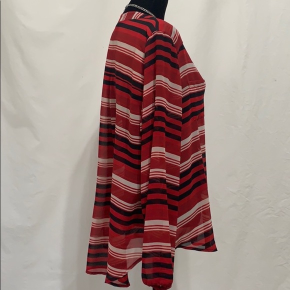 Torrid red black striped V neck tunic never worn - Picture 3 of 6